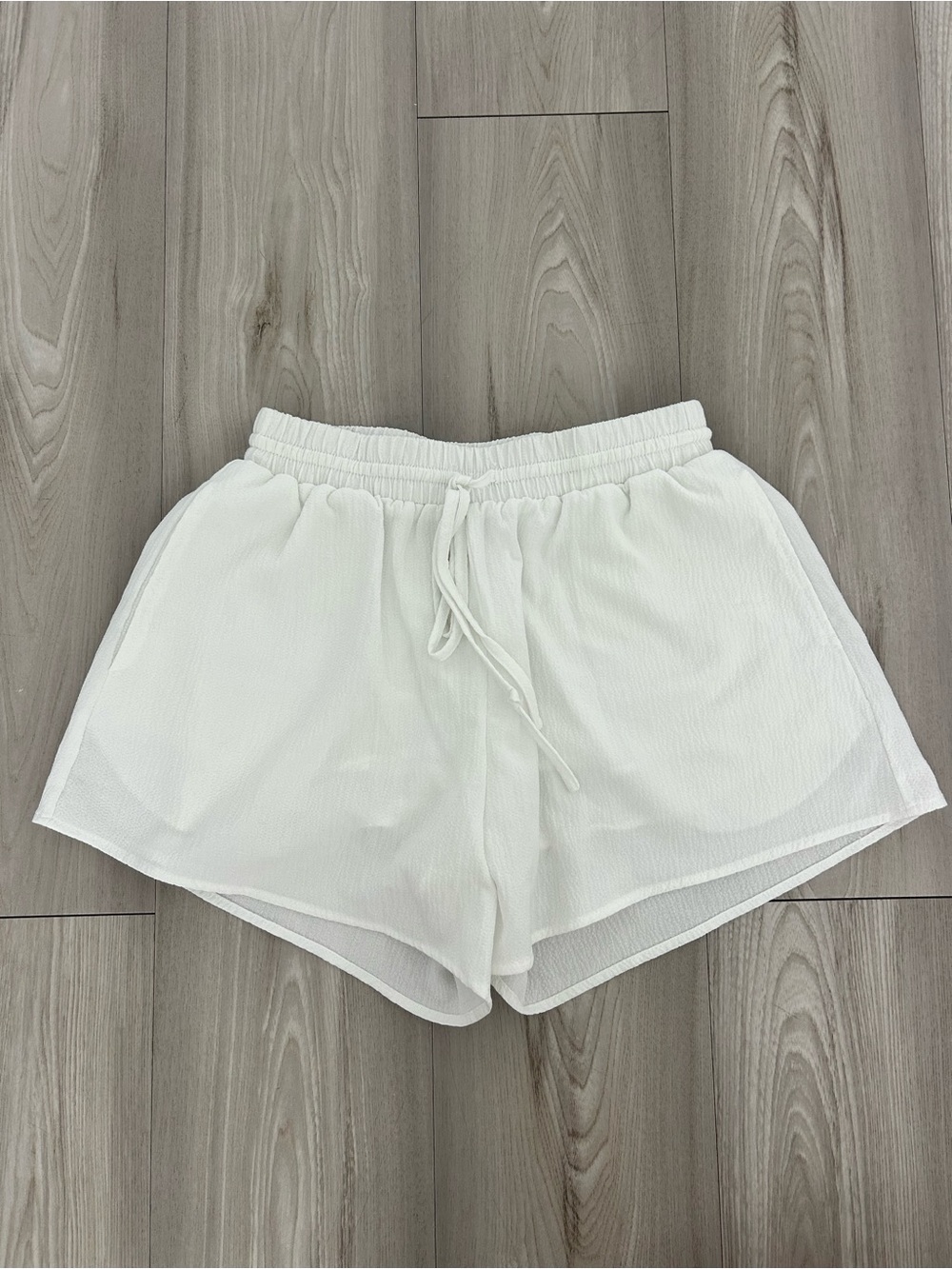 Grey Bandit White Shorts with Drawstring Waistband